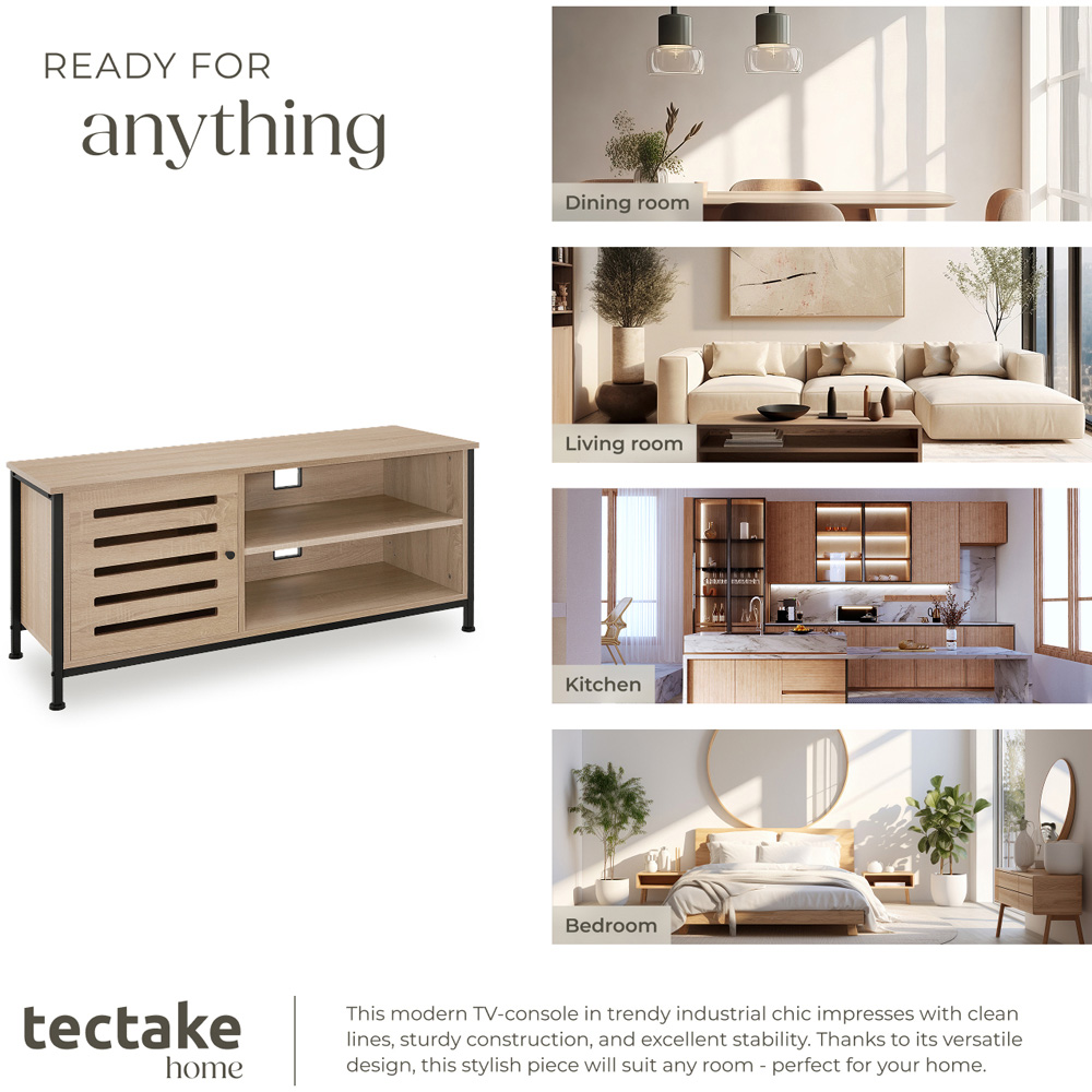 Tectake Galway Single Door 2 Shelf Sonoma Oak TV Stand Image 7