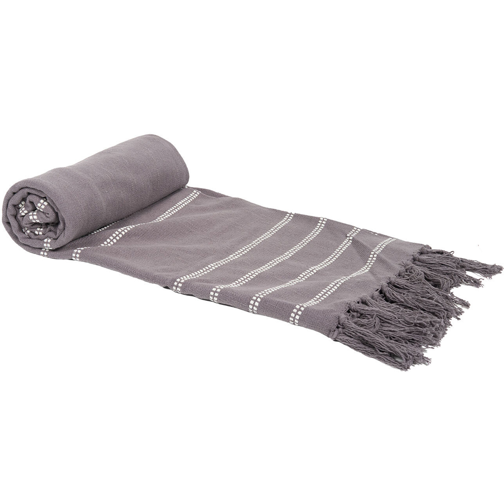 Eleni Tassel Throw Charcoal Image 2