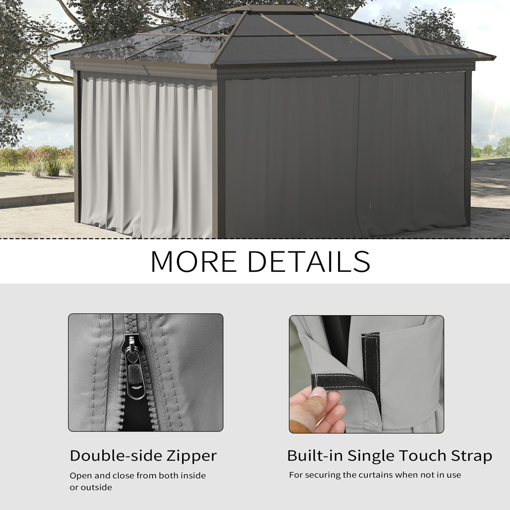 Outsunny 3 x 3m Light Grey Universal Gazebo Replacement Sidewall 4 Pack Image 5