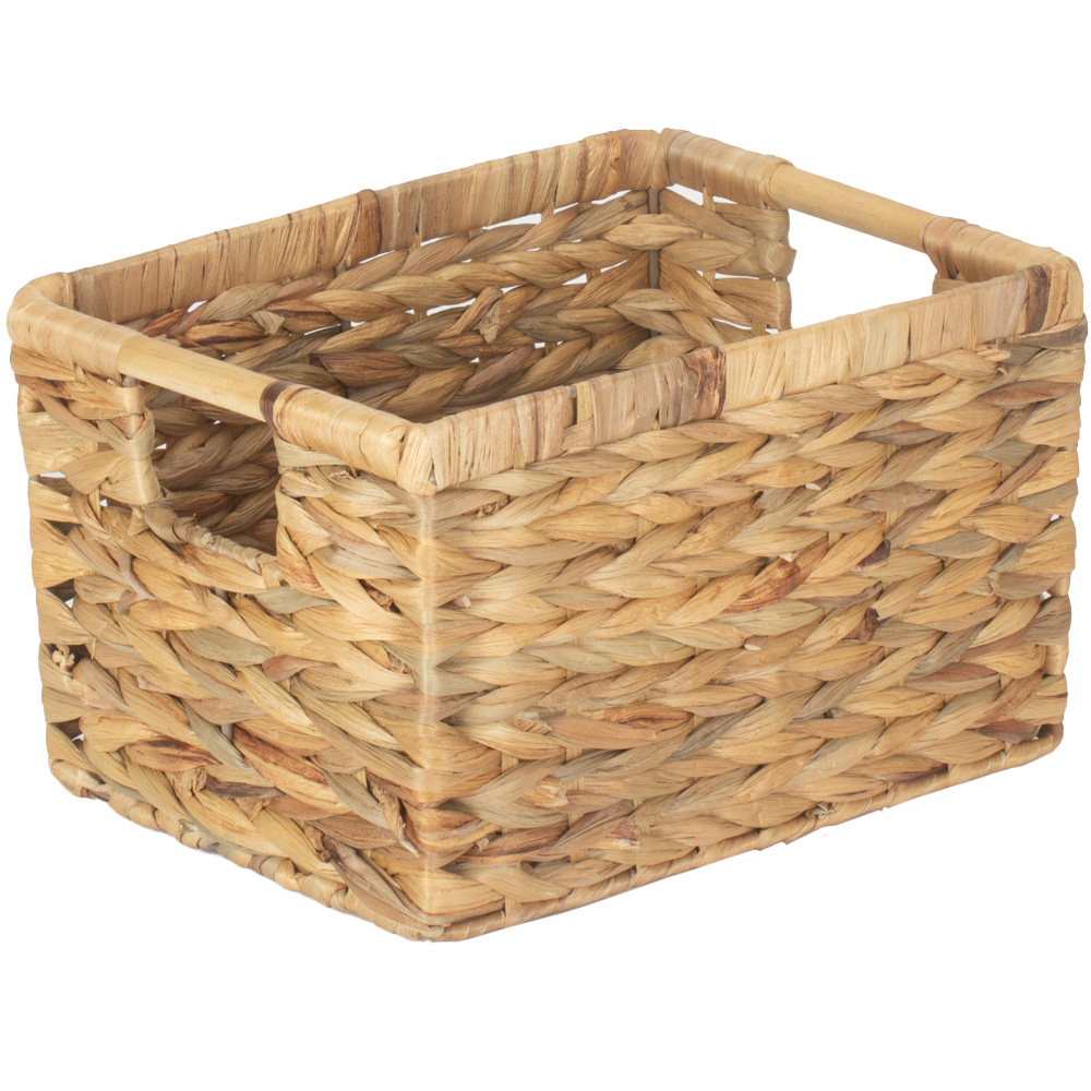 Red Hamper Medium Nordic Water Hyacinth Storage Basket Image 1