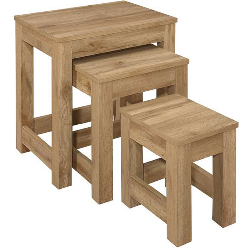 Compton Oak Nest of Tables Set of 3 Image 2