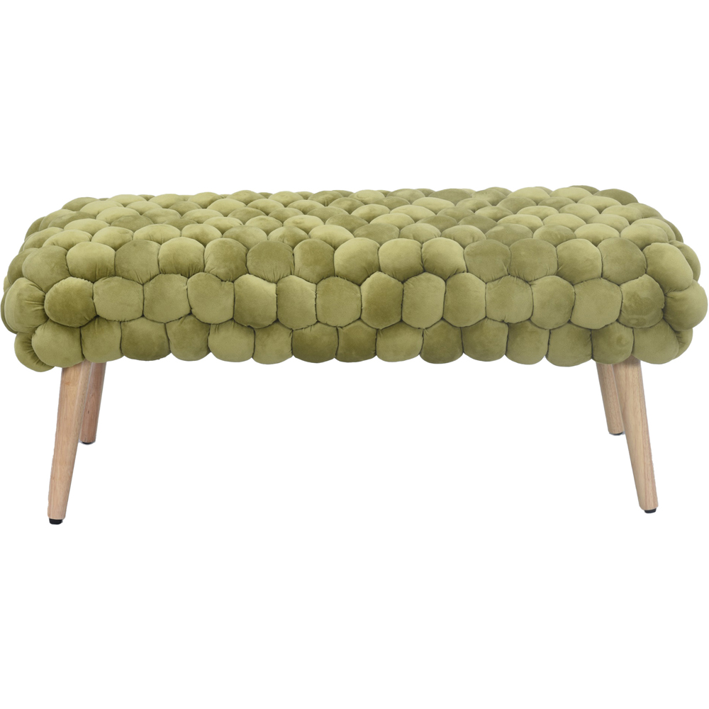 Artemis Home Cushla Green Bubbly Velvet Large Footstool Image 2