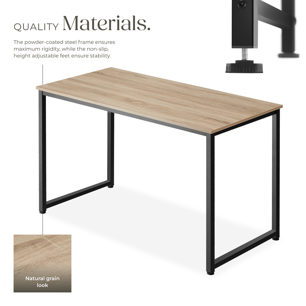 Tectake Flint Wood Light Study Desk Oak Sonoma 120cm Image 3