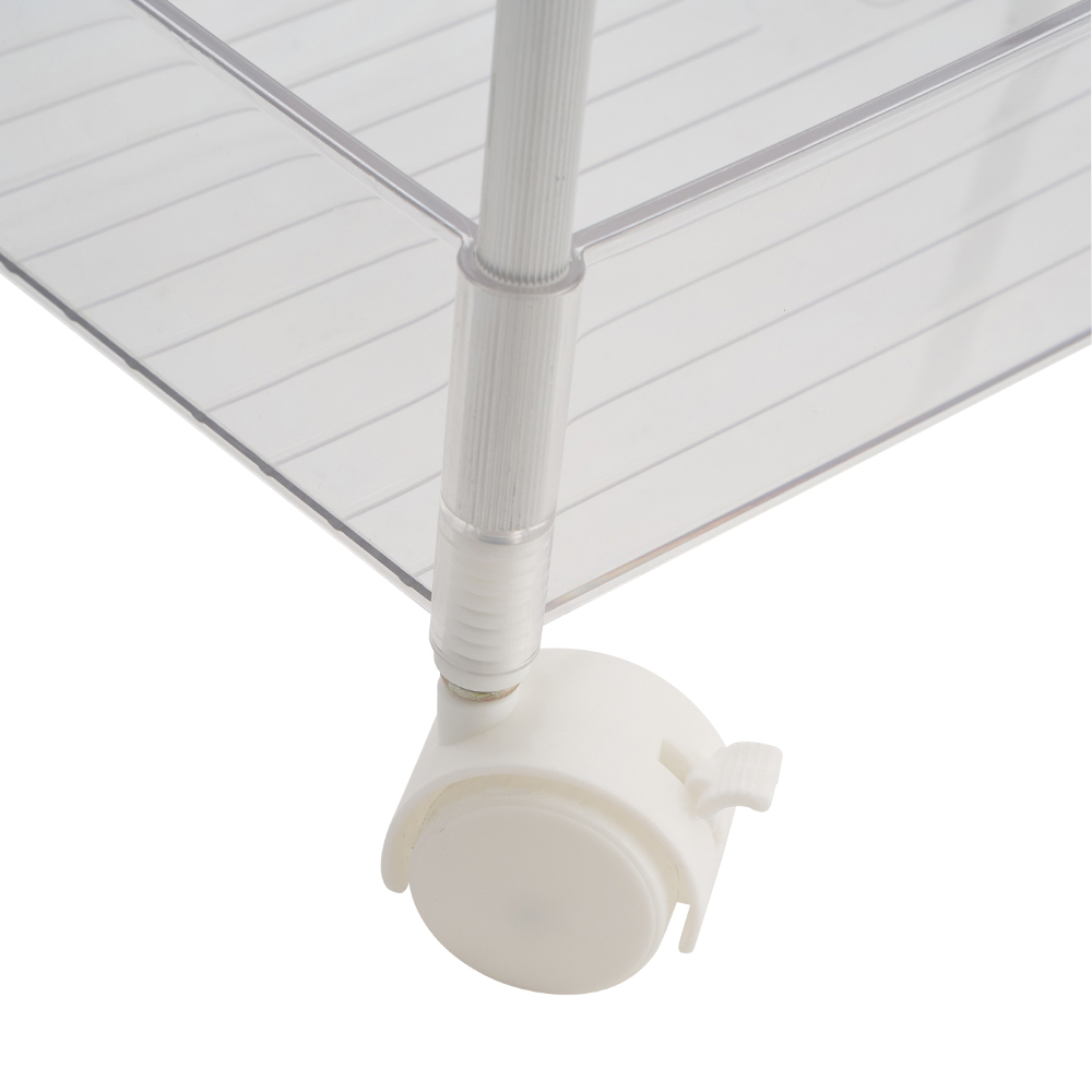 Living and Home 4 Shelf Clear Rolling Storage Cart Image 6