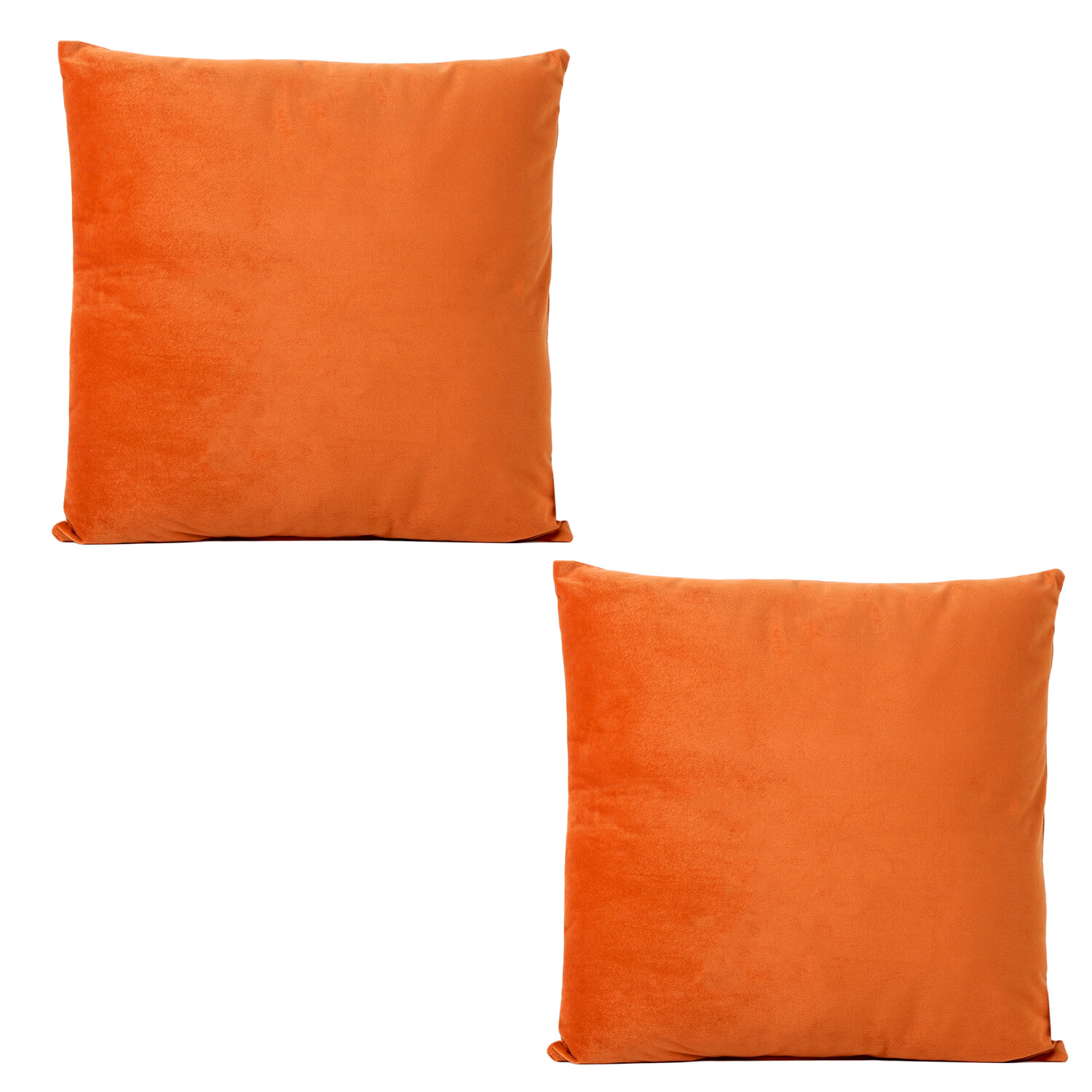 My Home Orange Velvet Cushions 43 x 43cm Image