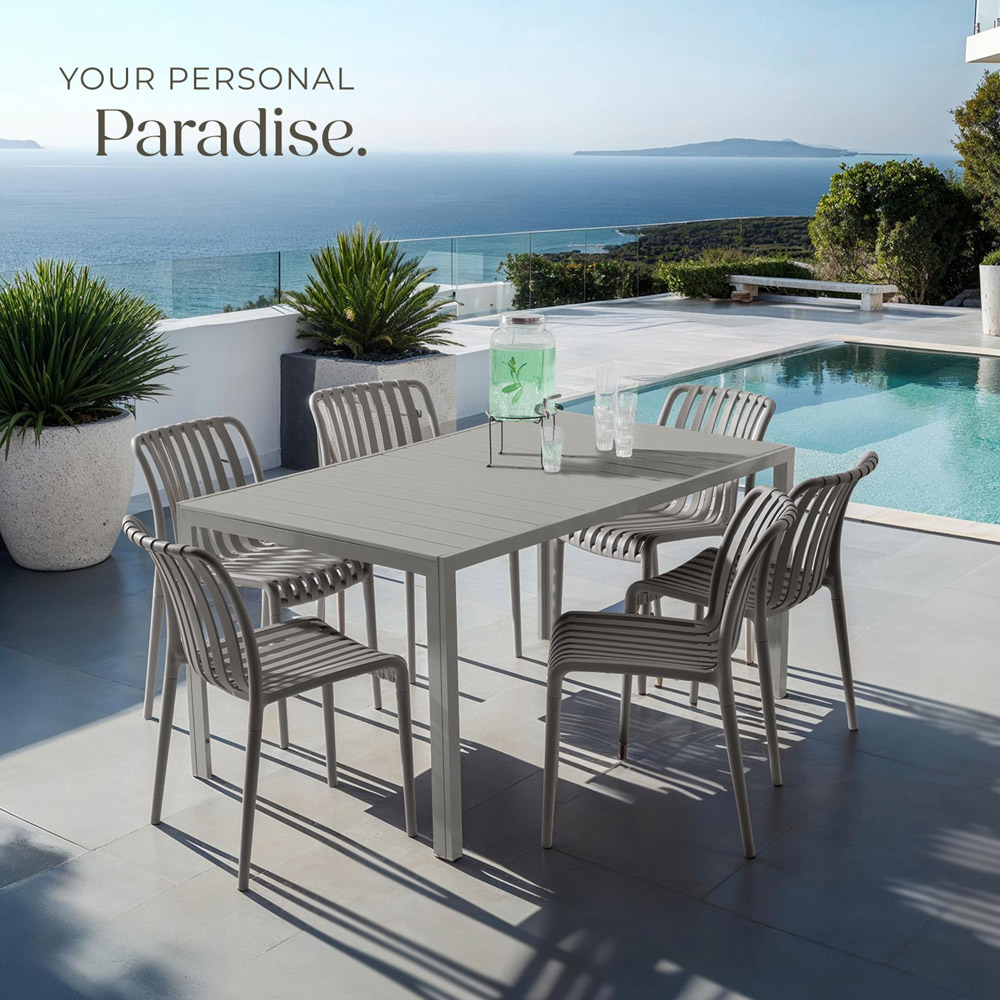 tectake Alcudia Set of 2 Anthracite Stackable Garden Chair Image 8
