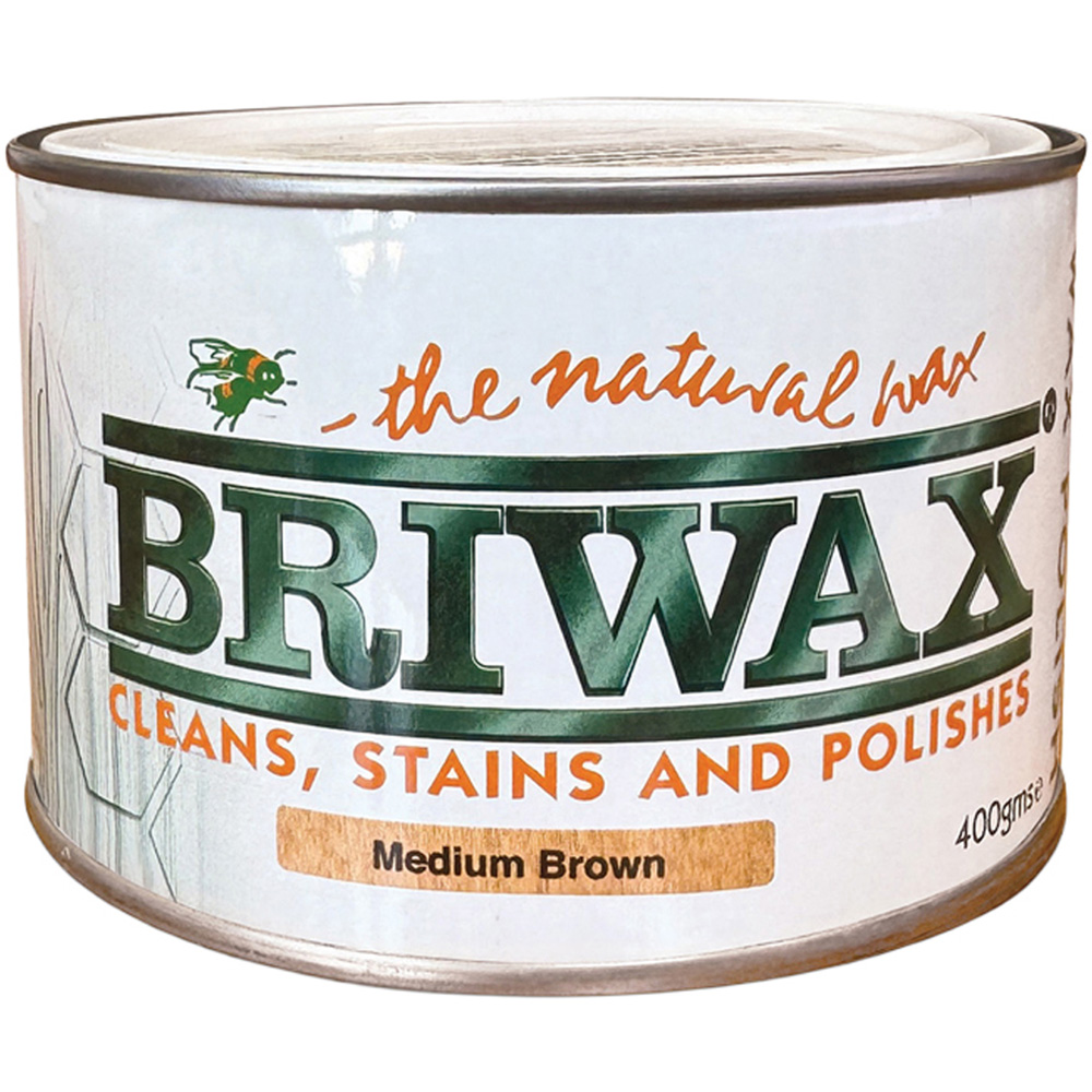 Briwax The Natural Wood Medium Brown Wax Polish 400g Image