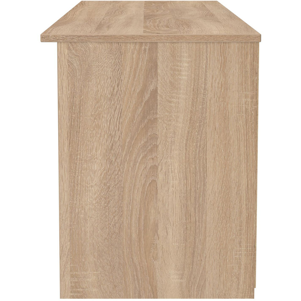 Crowndale Contrast Single Drawer 5 Shelf White Matt and Bardolino Oak TV Unit Ready Assembled Image 3