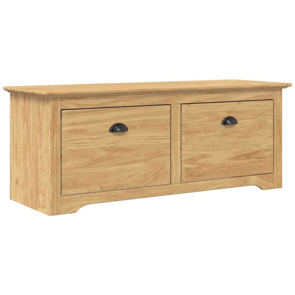 vidaXL 2 Drawer Honey Brown Storage Bench with Seat Image 2