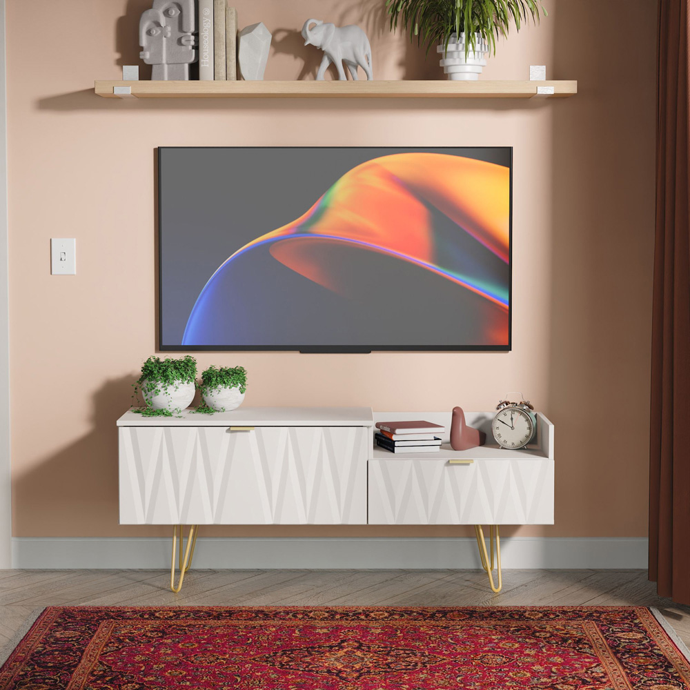 Crowndale Diamond 2 Drawer Kashmir Matt TV Unit Ready Assembled Image 8