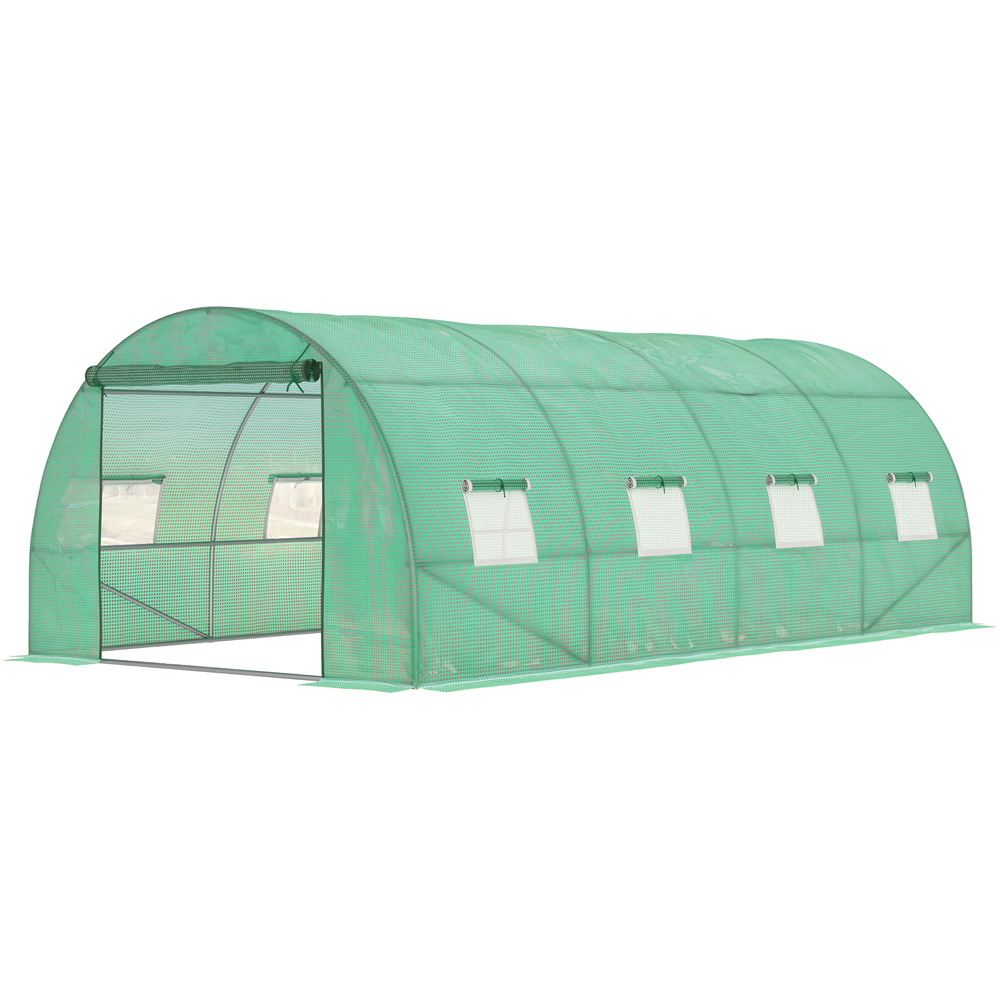Outsunny Green Steel 19 x 10ft Greenhouse Image 1