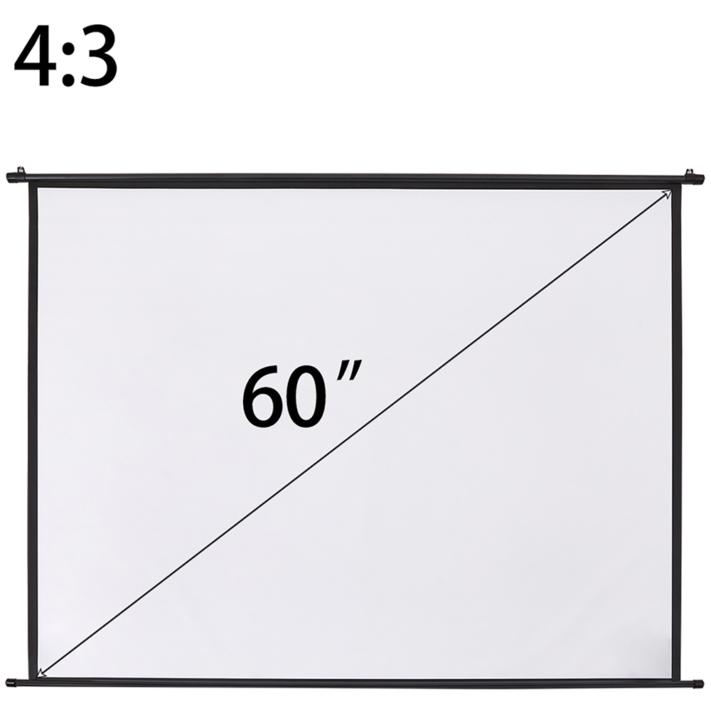 Living and Home 4:3 Manual Roll-Up Portable Projector Screen 60 inch Image 7