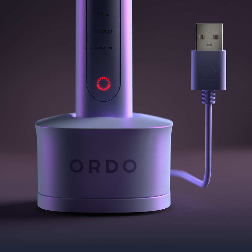 Ordo Sonic+ Pearl Violet Electric Toothbrush with Travel Case Image 4