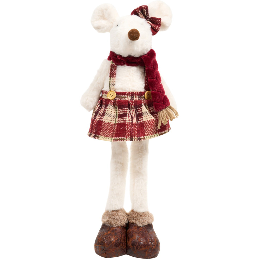 Traditional Plaid Winter Mouse Decoration Image 6