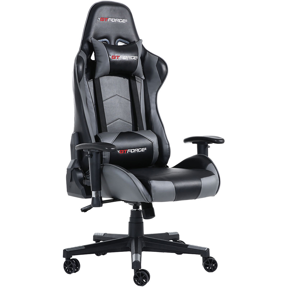 Furniture Online Pro Fx Grey Faux Leather Reclining Gaming Chair Image 2