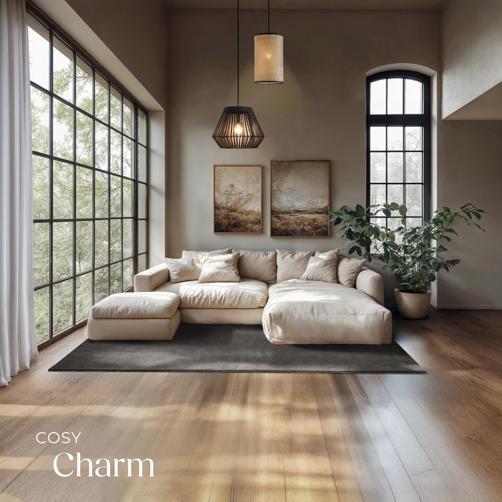 tectake Zonelle Anthracite Short Pile Ultra Soft Rug 200 x 140cm Image 3