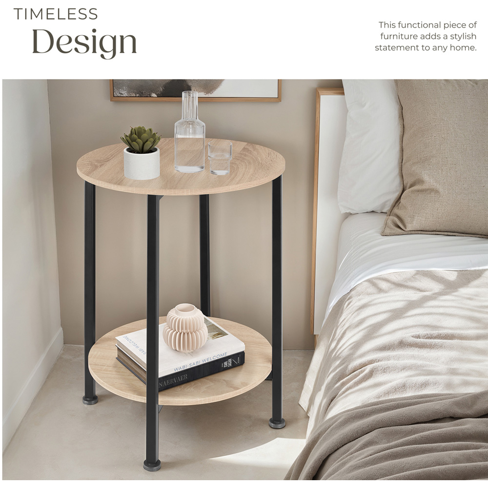 Tectake Ballina Single Shelf Sonoma Oak Bedside Table Image 6