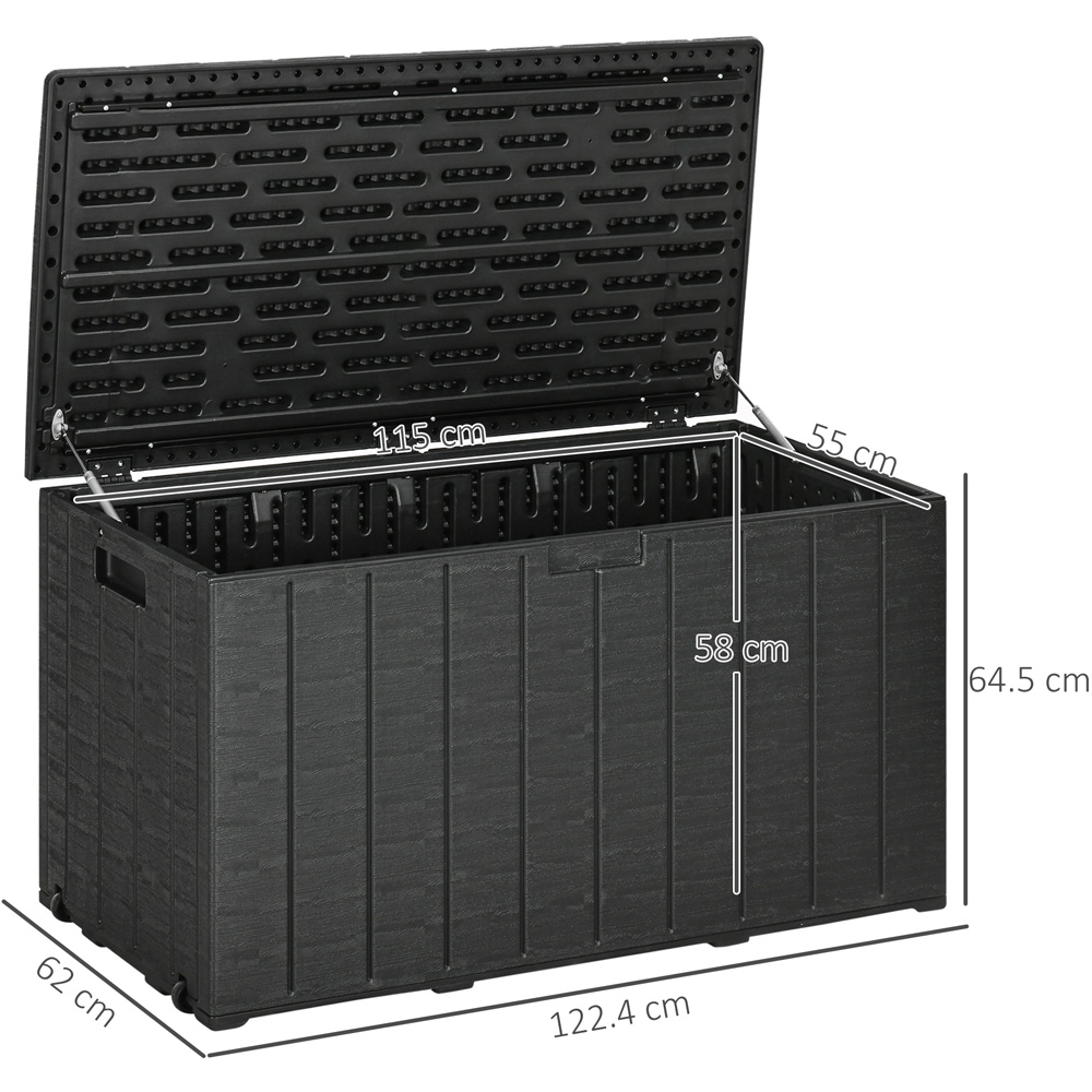 Outsunny 366L Black Extra Large Garden Storage Box Image 8