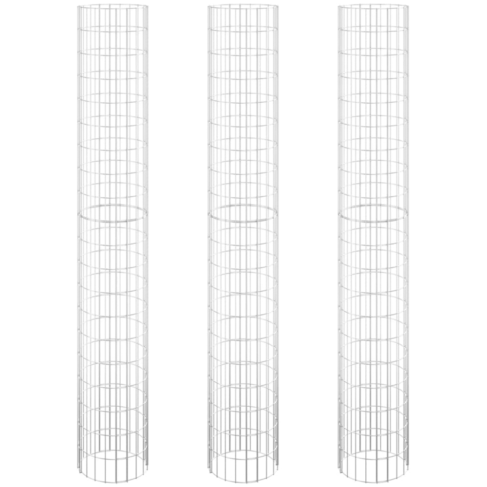 vidaXL 3-Piece Silver Galvanised Iron Gabion Raised Bed Set 30 x 200cm Image 1