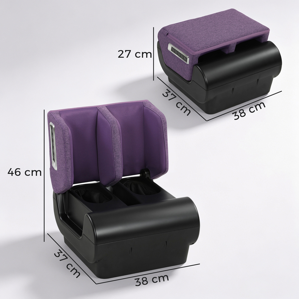 HOMCOM 2-in-1 Multicolour Foot Massager Machine and Ottoman with Heat Image 9