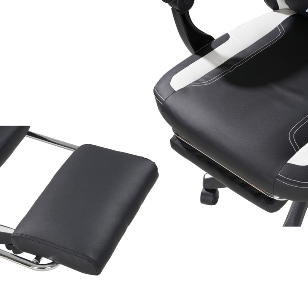 Alivio White and Black Swivel Gaming Chair with Lumbar Support Image 4