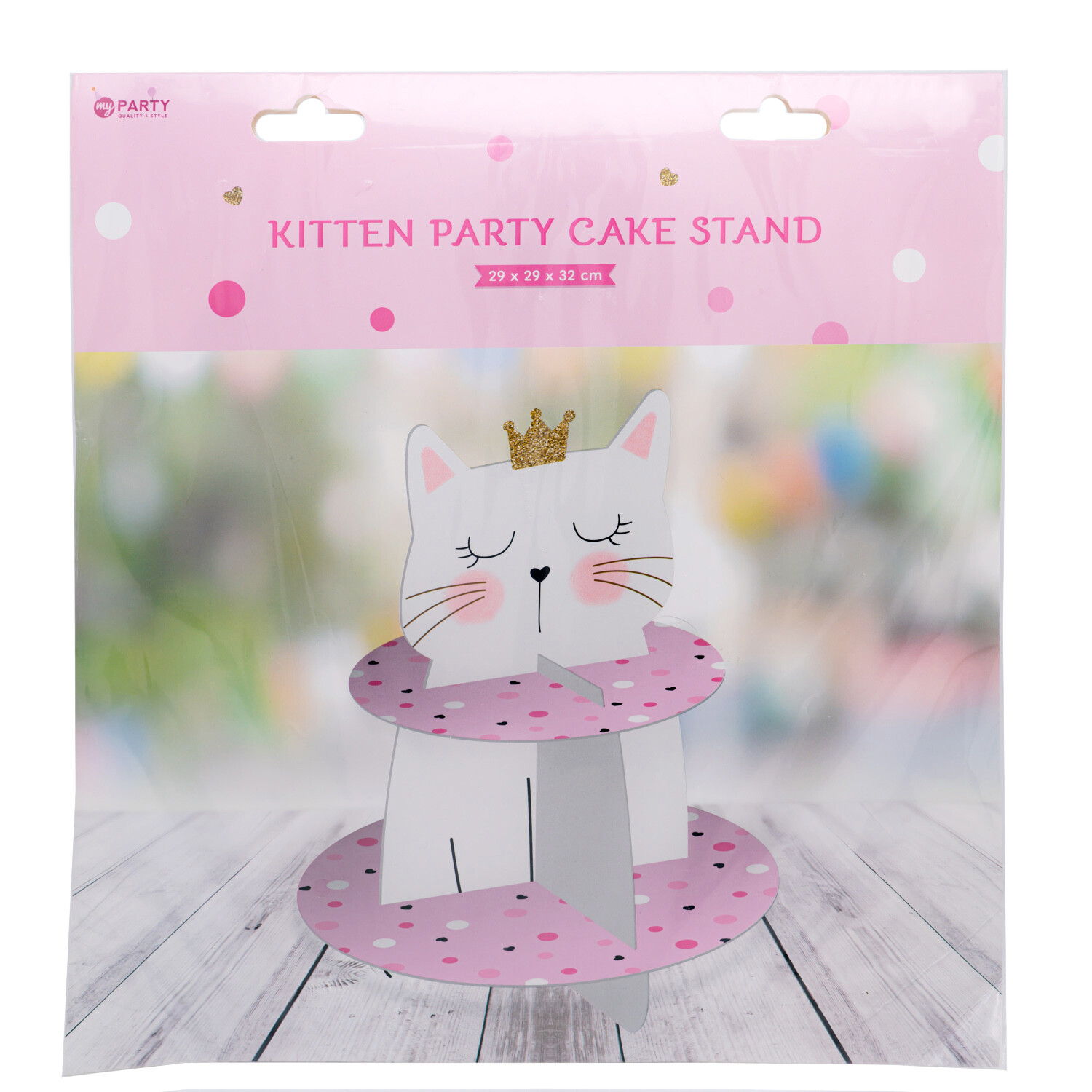 Kitten Party Cake Stand Pink Image 2