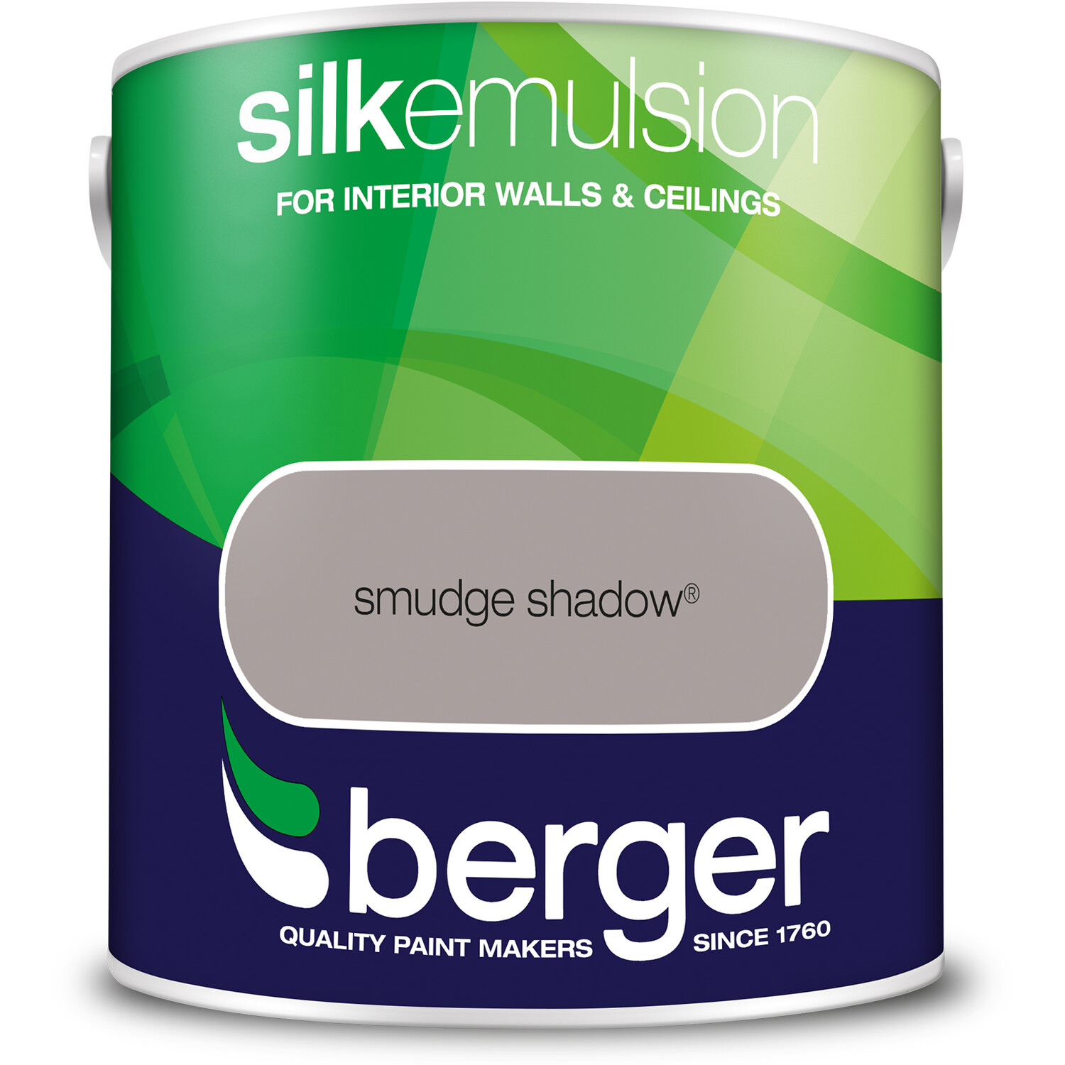 Berger Walls & Ceilings Smudge Shadow Silk Emulsion Paint 2.5L Image 2