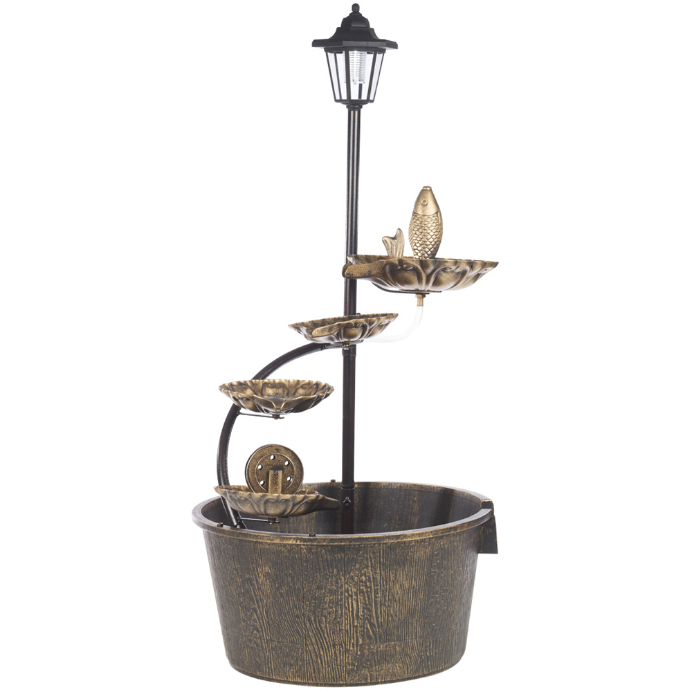 Gardenkraft Cascading Water Feature with 4 Lotus Leaves Image 1