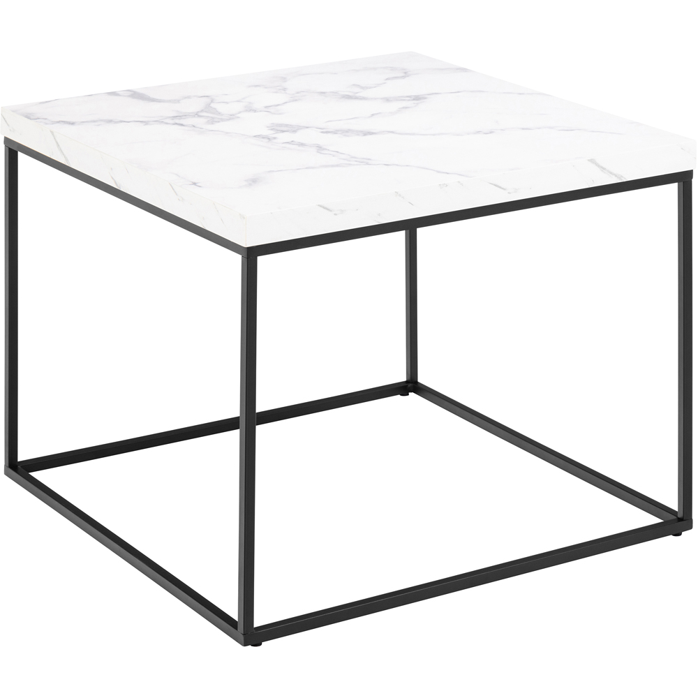 Florence Barossa White Marble Carrara Top Square Coffee Table Image 2