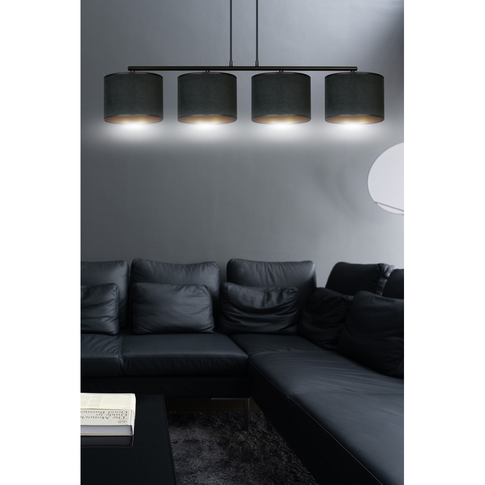 Emibig Hilde 4 Light Black E27 Ceiling Pendant Light Image 8