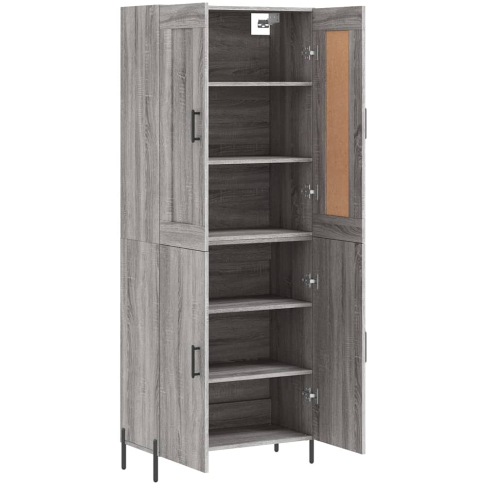 vidaXL 4 Door Grey Sonoma Highboard Image 4