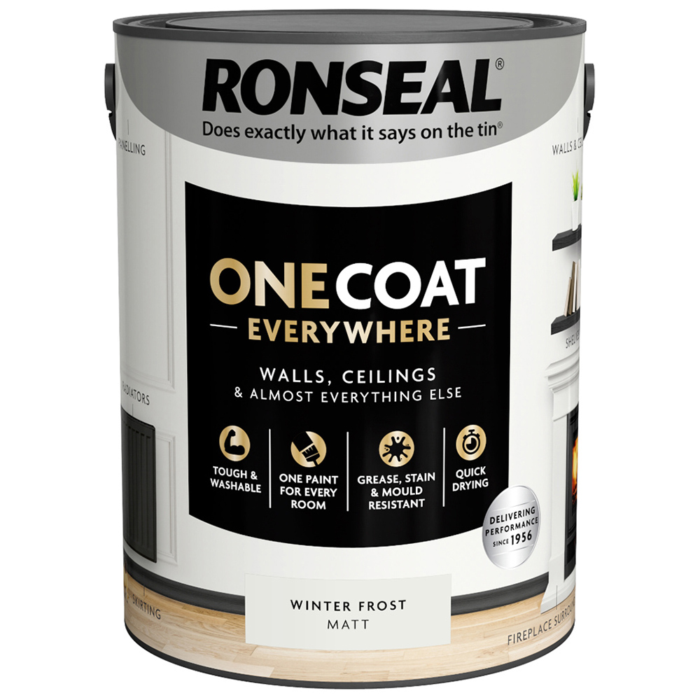 Ronseal One Coat Everywhere Winter Frost Matt Interior Paint 5L Image 2