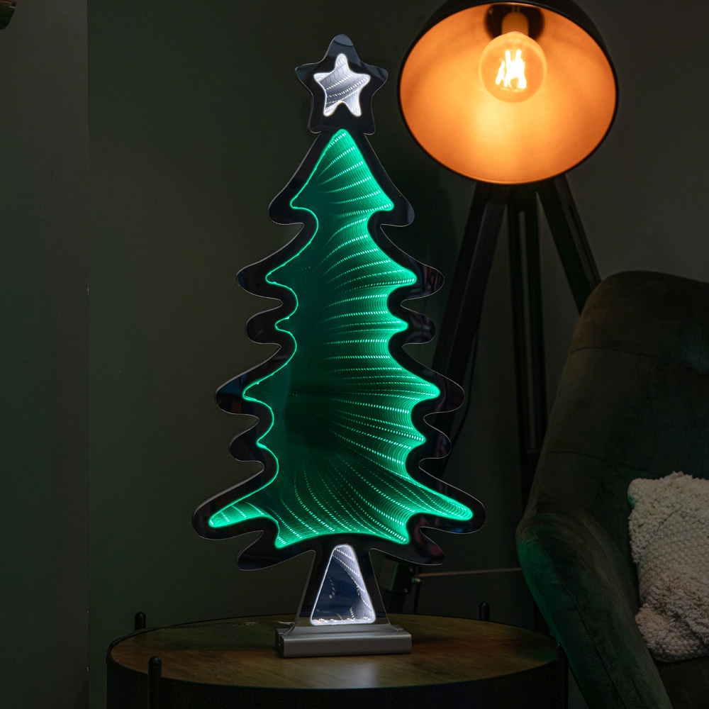 Samuel Alexander Green and Warm White LED Light Up Christmas Tree Infinity Decoration 60cm Image 3