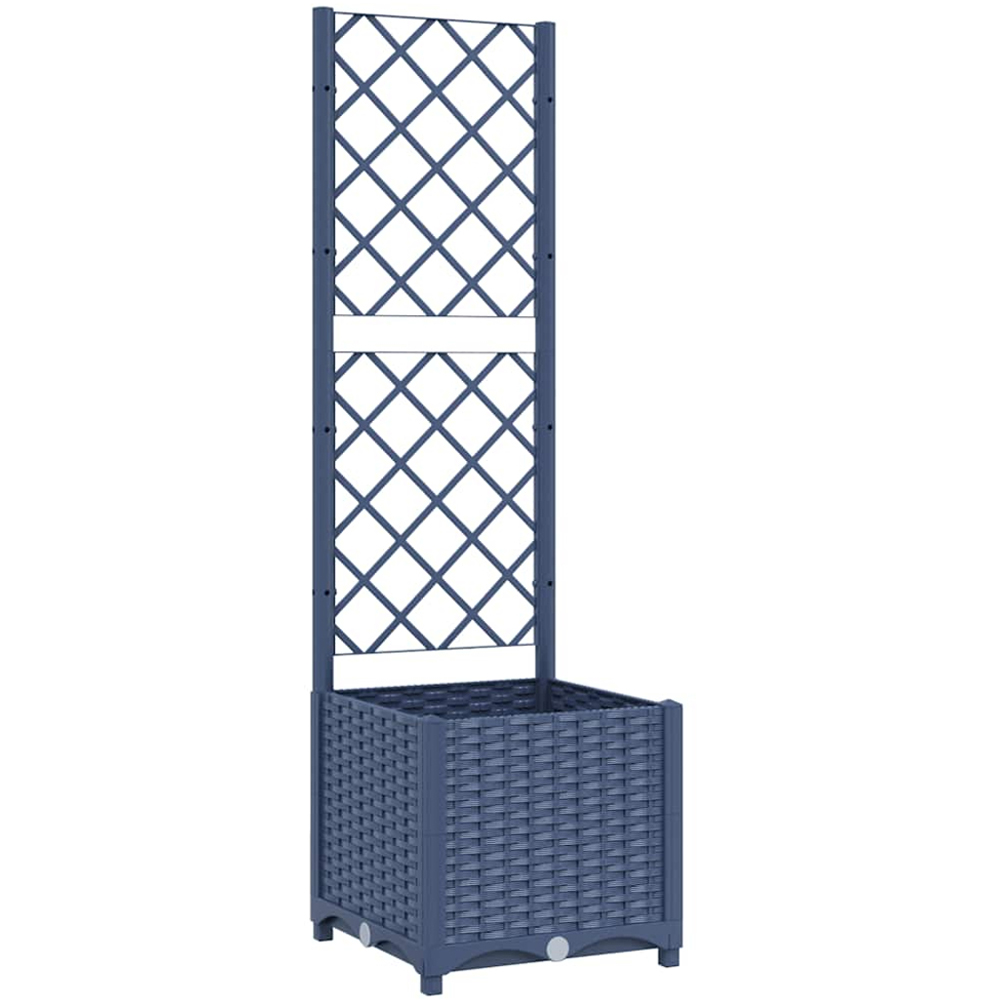 vidaXL Blue Grey Polypropylene Garden Planter with Trellis 136 x 40 x 40cm Image 1