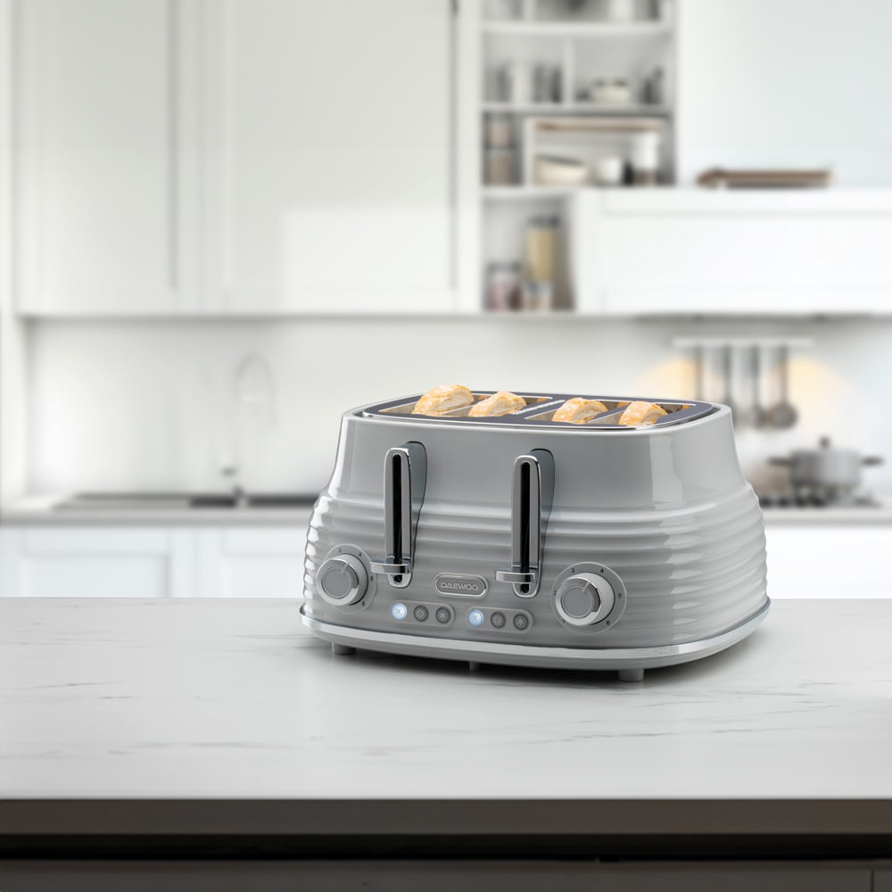 Daewoo Sienna Grey 4 Slice Toaster Image 2