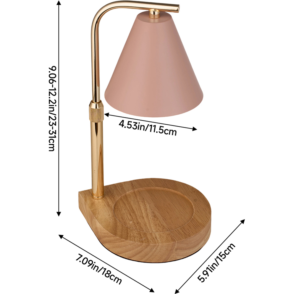 Living and Home Pink and Gold Height Adjustable Tabletop Candle Warmer Lamp Image 8