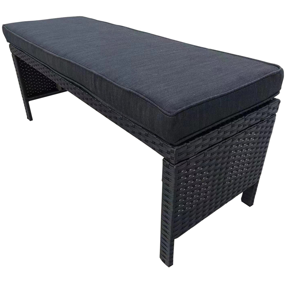 Furniture One Brown Rattan Garden Bench Image 3