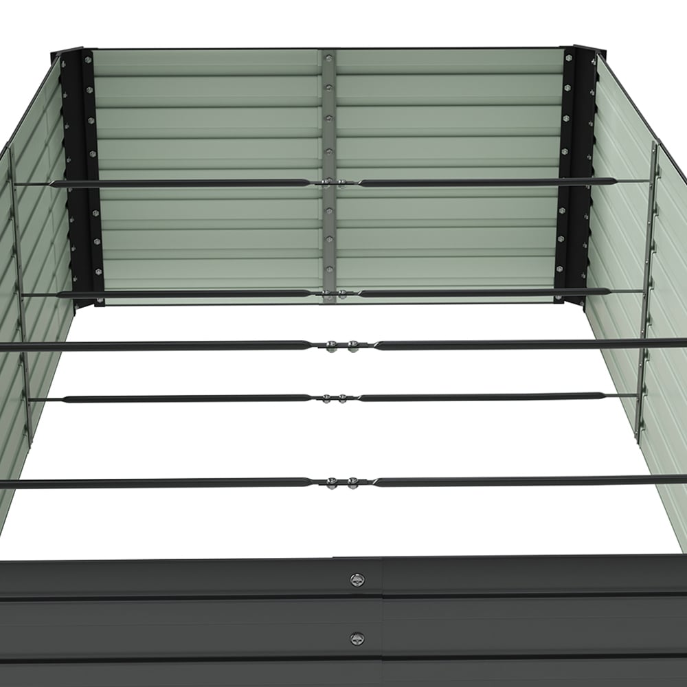 Living and Home Black Large Rectangular Galvanised Steel Raised Garden Bed 240 x 120cm Image 4