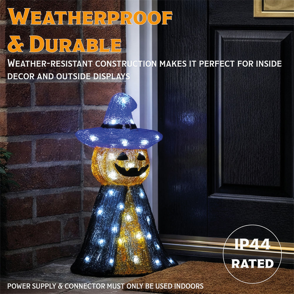 FXLab 50 White LED Pumpkin and Ghost Halloween Decoration 24 x 12 x 36cm Image 4