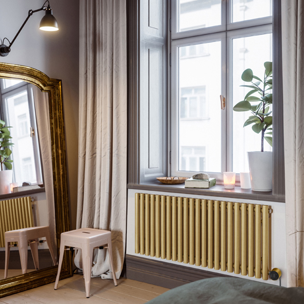 Terma Rolo-Room E Wi-Fi Brass Electric Radiator 1000W 580 x 1195mm Image 2
