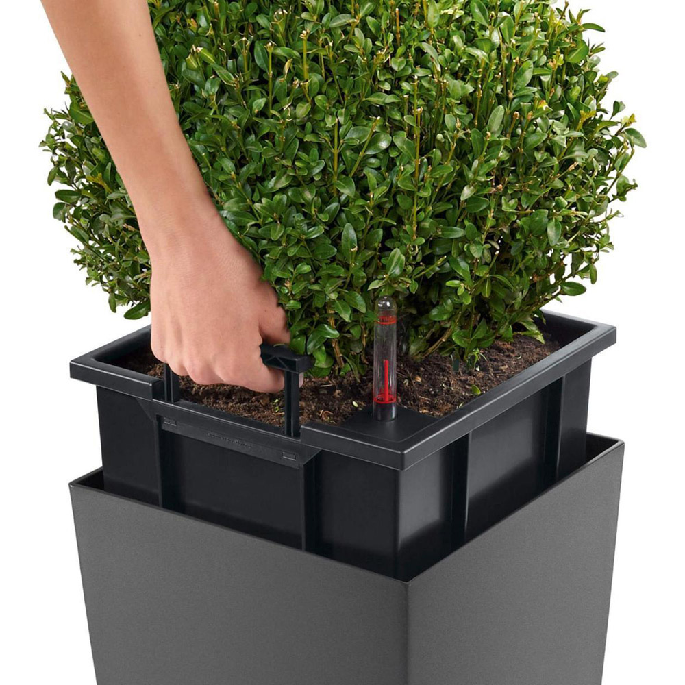 Lechuza Cubico Slate Poly-Resin Self-Watering Planter 41cm 2 Pack Image 4