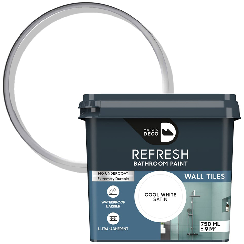 Maison Deco Refresh Bathroom Cool White Satin Paint 750ml Image 1