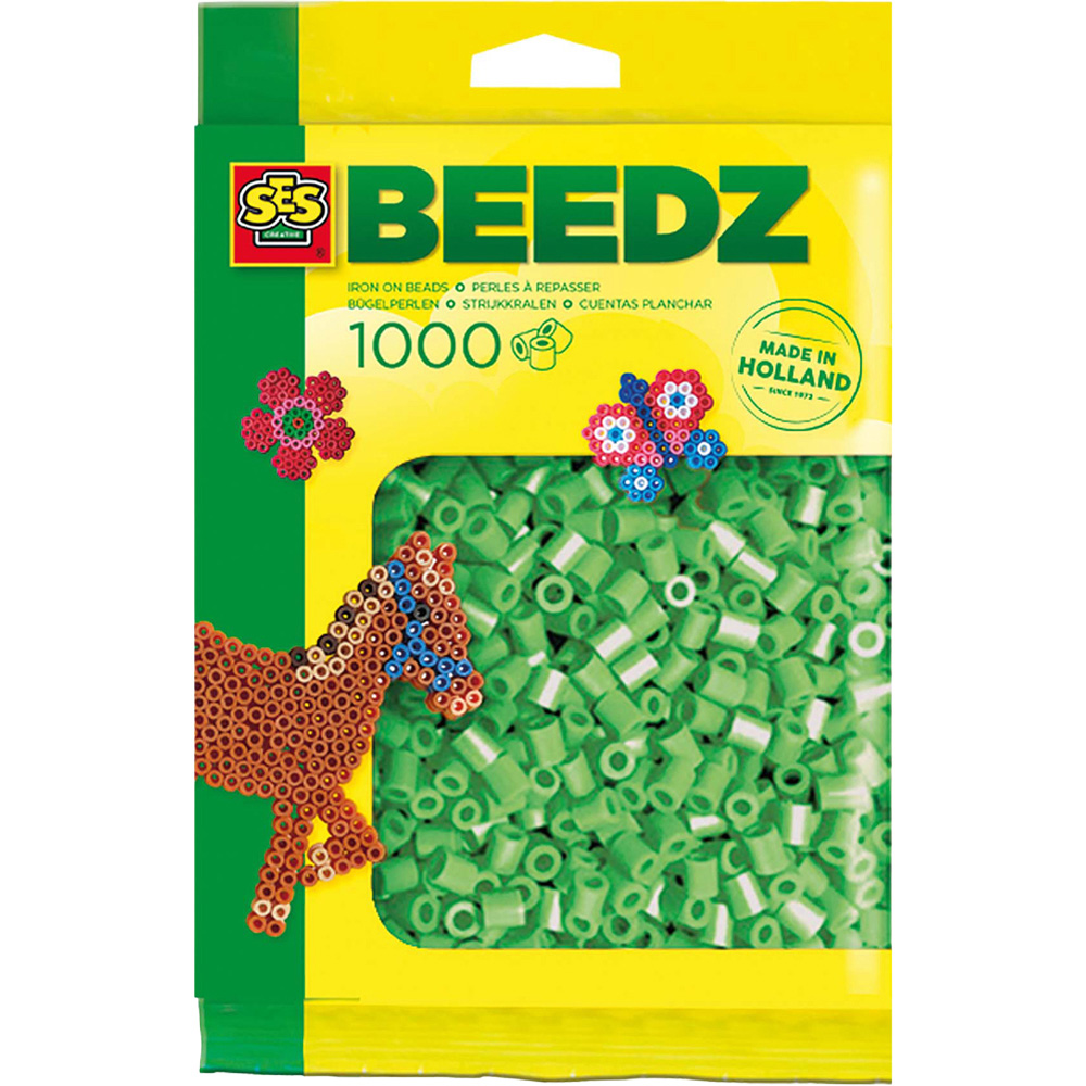 SES Creative Beedz Mint Green Iron On Beads 1000 Piece  Image 1