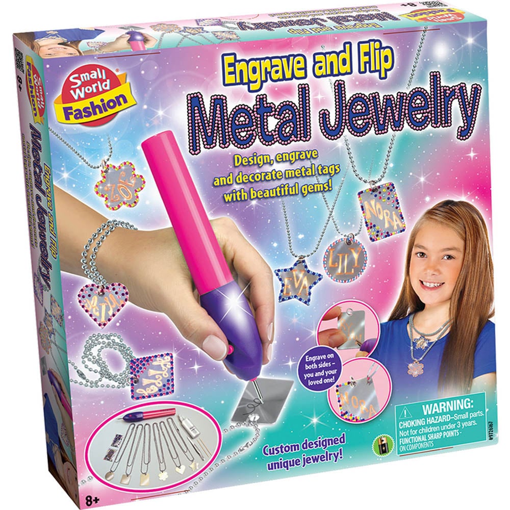 Small World Toys Make Your Own Engrave and Flip Metal Jewellery Kit Image 1