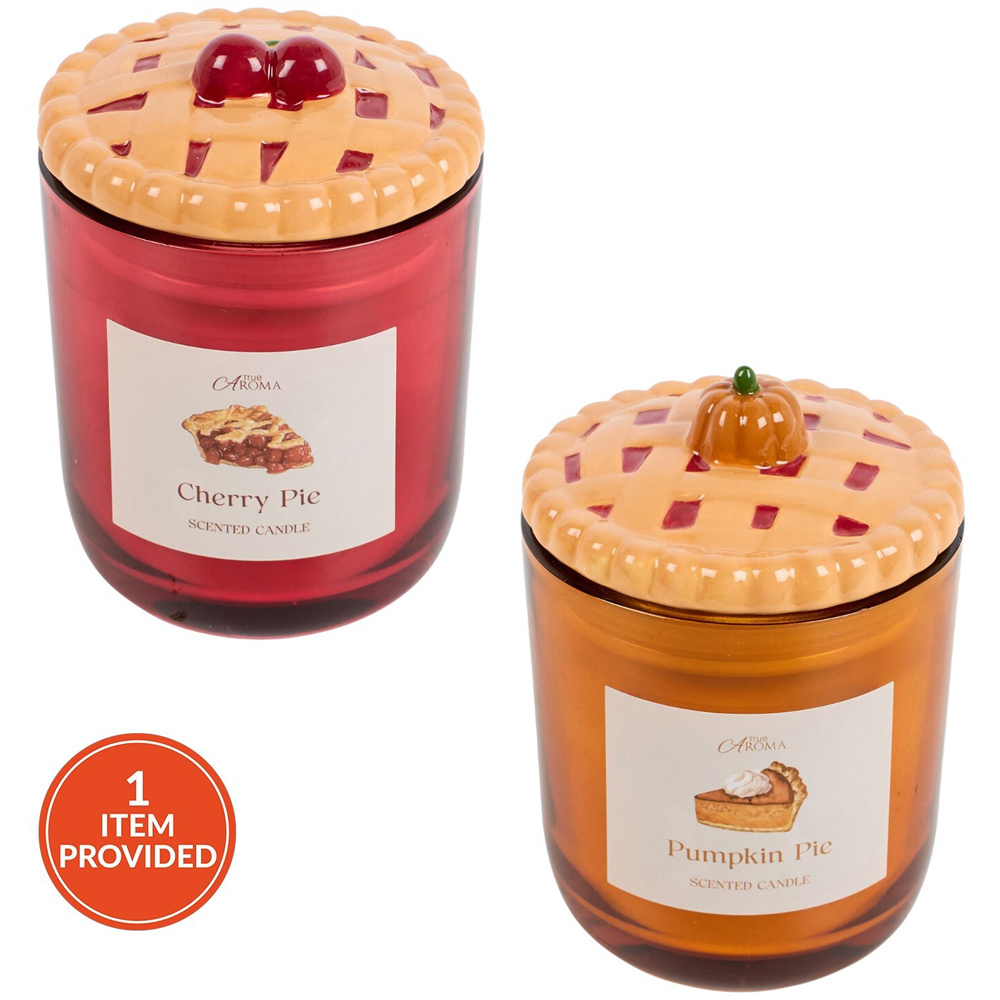 True Aroma Pumpkin Pie or Cherry Pie Scented Candle Image 1
