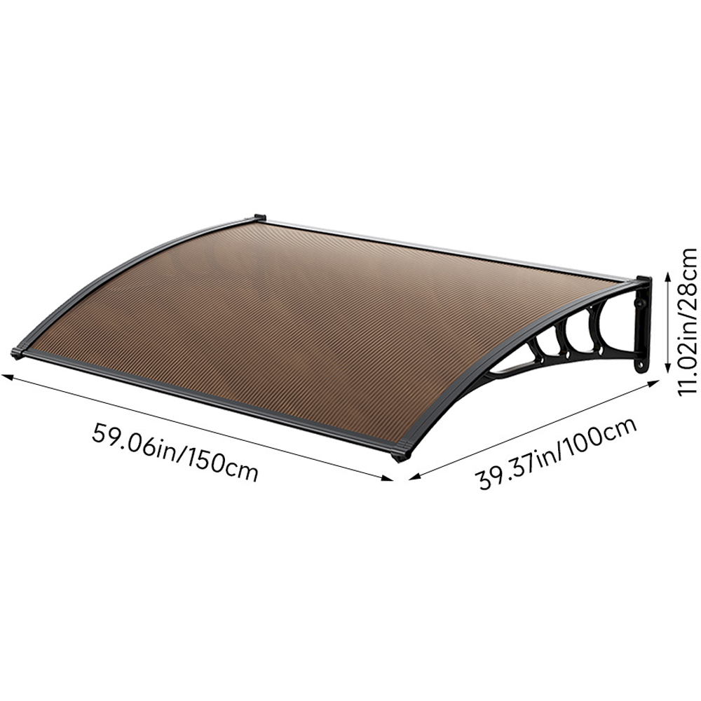 Living and Home Brown Curved Door Window Canopy Image 9