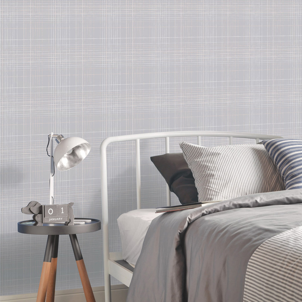 Galerie Deauville 2 Grid Grey and White Wallpaper Image 3