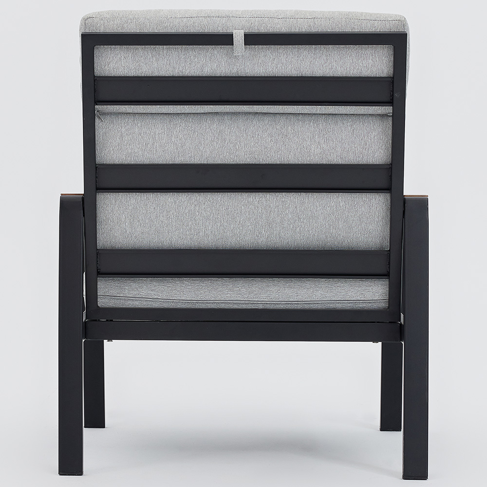 Home Detail Porto 6 Seater Black Corner Garden Sofa Set with Polywood Table Image 4