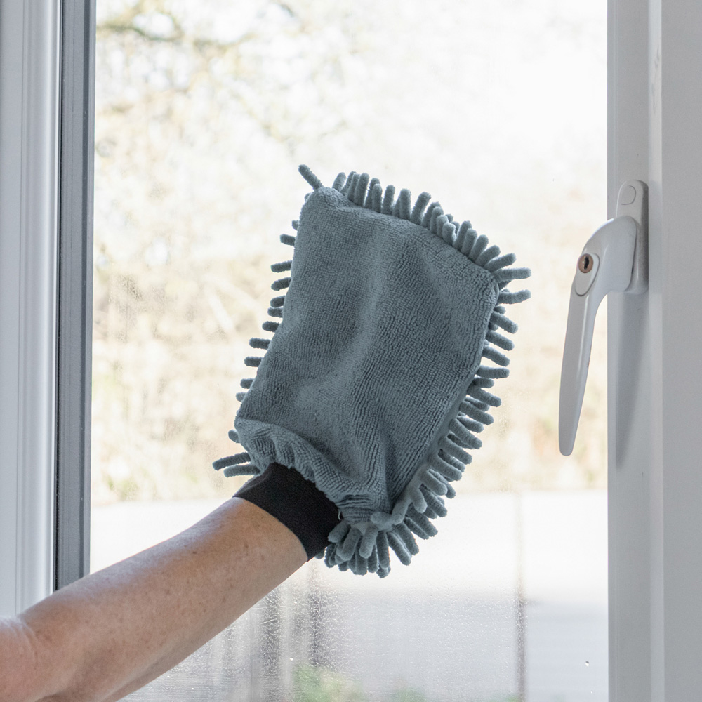 JVL Cleaning Grey Microfibre Hand Mitt Image 2