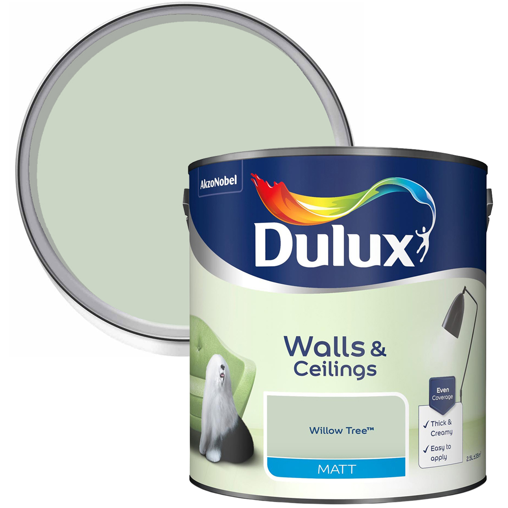 Dulux Matt Emulsion Paint Willow Tree 5l Image 1